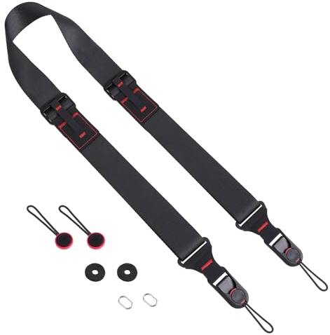 NVGVUP Tracolla per fotocamera con chiusura rapida, tracolla regolabile per fotocamera: regolazione rapida della lunghezza, cintura per fotocamera a formato completo, cinturino in nylon per fotocamera