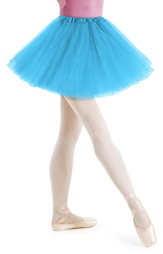AYBUY Gonna Tutu Donne, Gonna Tutu in Tulle Donna, tutù di Danza Classica per Adulti, Adatto per Halloween, Balli in Costume, Feste Festive, Blu Lago - Senza Paillettes