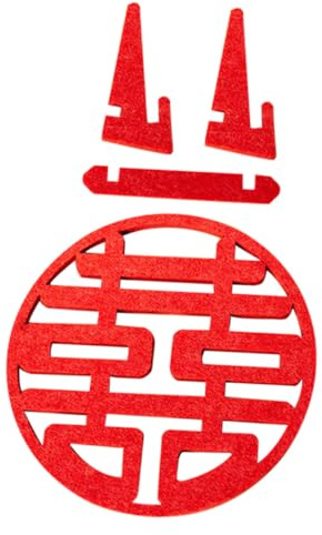 LOLIPPYY Signo De Doble Felicidad Decoración De Boda China para Sala Nupcial Centro De Mesa para Mueble De TV Escritorio Y Mesita De Noche 7.67 X 7.67 X 2.16 in 1 Pieza