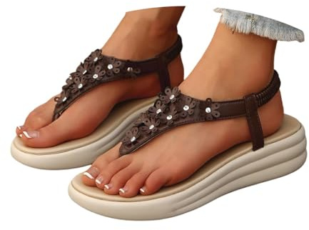 Generisch Sandalias elegantes para mujer para el tiempo libre. Diseño cómodo con puntera abierta para primavera y verano. Perfecto para trajes de mezclilla de tacón medio y estilo separador de dedos.