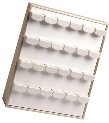 JAMNGHB Espositore per gioielli facile da pulire in pelle PU per una presentazione ordinata di anelli, orecchini, collane e pendenti, espositore verticale per gioielli