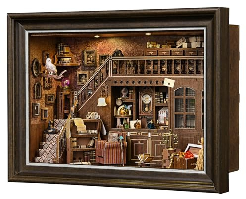 ETKVR Book Nook Kit, Bilderrahmen Booknook Wandhalter 3D Puzzle Buchstützen