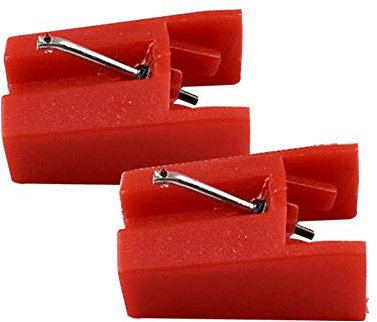 Replacement Record Player Stylus Turntable Needle for ION ICT04RS - ION TTUSB, TTUSB10, ITTCD10, LPDock, LP2CD, LP2Flash, IProfile and Profile Flash (Pack of 2) Red