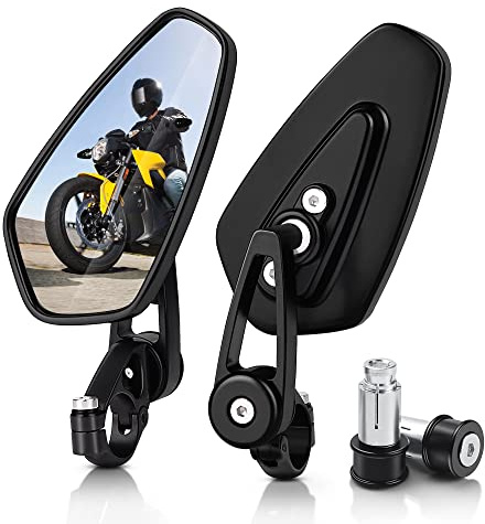 MICTUNING Motorcycle Mirrors - 7/8 (22mm) Bar End Rear View Mirrors Compatible with Most Honda Grom, Yamaha, Kawasaki, Ducati, Suzuki and More