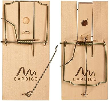 GARDIGO® Rattenfalle Holz - 2er Set I Verfügt über praktisches Köderloch für Rattenköder I Holz-Rattenfalle für Haus und Garten I Wiederverwendbar und Umweltfreundlich I Einfache Handhabung