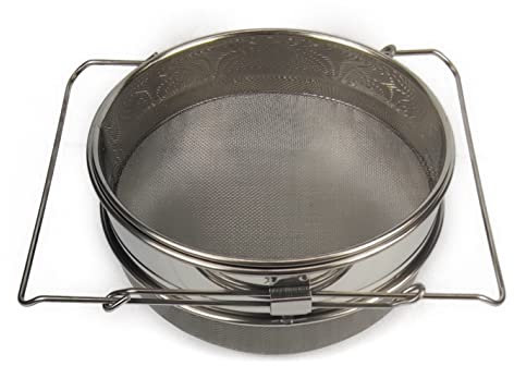 byander Edelstahl Doppelsieb, Honigsieb Ø 23cm Honigsieb Edelstahl Honigernte Honig Sieben Imkereibedarf