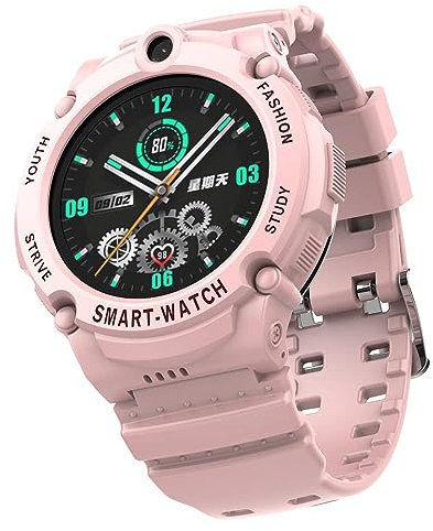 PTHTECHUS 4G GPS WiFi Kinder Smartwatch Telefon, Runder HD Touchscreen Handy Uhr für Kind mit Anti-Verlorener GPS W-LAN LBS Ortung Tracker, MP3, Videoanruf, SOS, Voice Chat, MP3, Pedometer (Rosa)