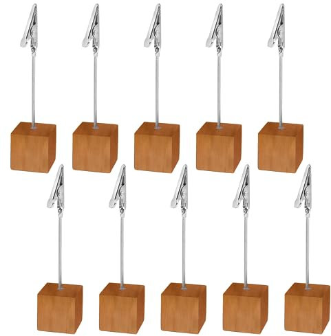 KALIONE 10 Stück Fotohalter, Tischkartenhalter Fotohalter,Postkartenständer, Würfel-Tischkartenhalter, Fotohalter mit Clip, Memohalter für Büro, Hochzeit, Zuhause, Postkarte, Foto, Memo-Dekoration