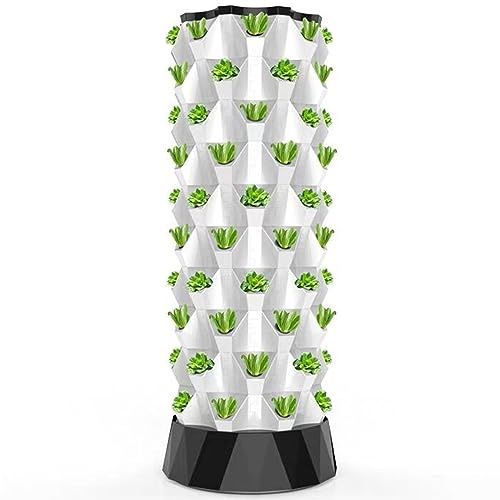 Hydroponics Tower Set,Garten Hydroponic Growing System Vertical Tower,Gemüse Pflanze Turm Geschenk für Gartenarbeit Liebhaber,Automatisierte Aeroponics Mini Home Grow Herb,White-6floors