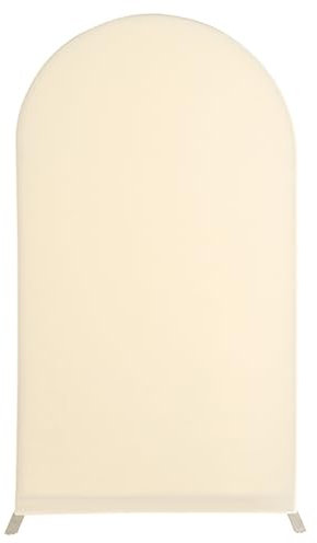 Mateju Sfondo Arco Elastico, Coperture per Arco da Matrimonio, in Tessuto Spandex, Sfondo Fotografia Tinta Unita, Decorazione per Feste di Compleanno, Cerimonie, Banchetti (180x80cm,Beige)