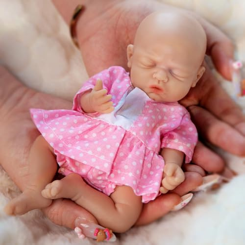 Vollence 18 cm Bambolina in Silicone Micro per Giochi Creativi di Bambini dai 3 Anni in Su - Ragazza