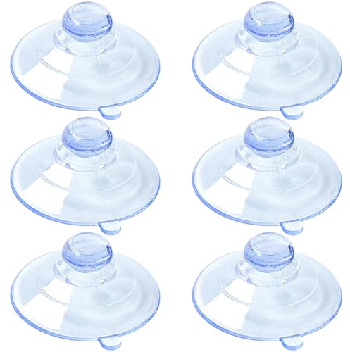 GENSMILE Saugnapf-Haken für Glasscheiben – 6 Stück 60 mm runde Knopf-Sauger, Gummiknöpfe für Glasplatten, Fenster, Spiegel, Tische, Mehrzweck-Saugnapf-Haken für Küche, Badezimmer, Heimdekoration