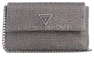 GUESS Zalina Mini Flap Clutch Silver