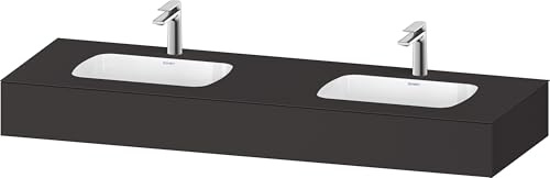 Duravit Qatego Einbauwaschtisch mit Konsole, 1600x550x170mm, Doppelwaschtisch, QA4695080800000, Farbe: graphit supermatt
