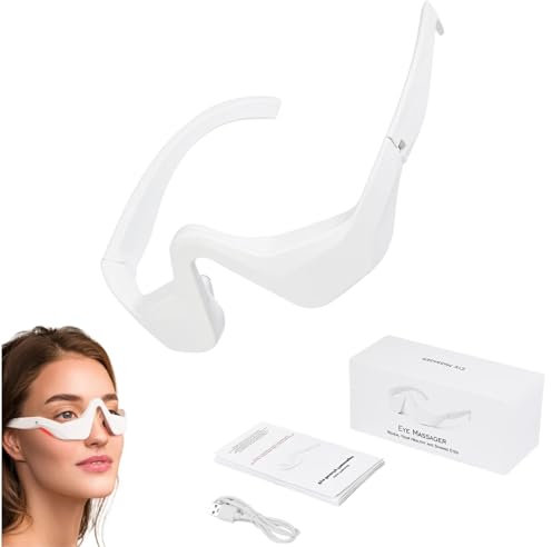 Red Light Glasses Facial Massager with Light Under-Eye Red Light Therapy Remover for Dark Circles Puffiness Wrinkles