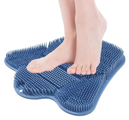 de massage en silicone pour pieds de douche, 32 x 31 x 3 cm, tapis antidérapant avec ventouse, nettoyeur de peaux mortes avec poils pour salle de bain, , appartement, soins du corps