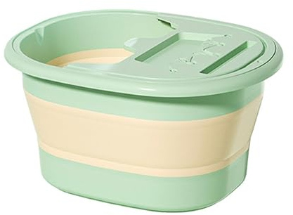 Oxxggkao Vasca da bagno pieghevole per vasca da bagno bacino per massaggi lavanderia domestica portatile Soak pedicure ciotola design salvaspazio pieghevole massaggio lavaggio casa lavanderia