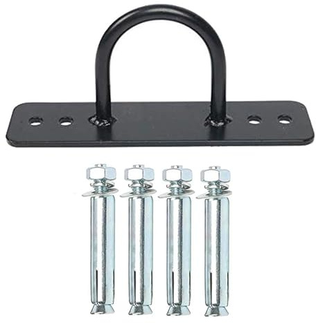 Anclaje cuerda batalla – Soporte de acero para cuerda de entrenamiento – Gancho porta cuerda robusto para gimnasio, casa, yoga, exterior, garaje, jardín, entrenamiento