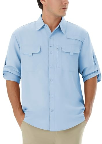 Chemise Homme Outdoor Protection Solaire UPF 50+ Longue Randonnée Pêche Top
