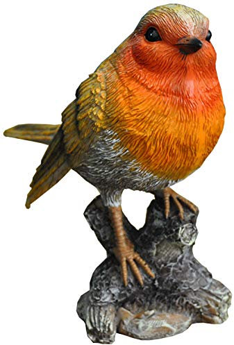 Selections Red Robin on a Tree Stump Resin Garden Ornament
