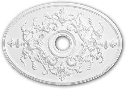 PRO[f]home® - Rosace 156041 Élement décorative Élement pour plafond style Néo-Empire blanc 78,5 x 54,4 cm Profhome