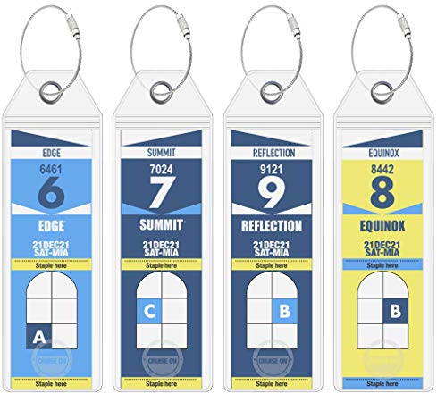 Cruise On Celebrity Cruise Luggage Tag Holder (4 Pack) – Fits All Celebrity Ships & Tags, Clear Travel Essentials for 2026-2027, Durable Waterproof Cruise Ship Accessories