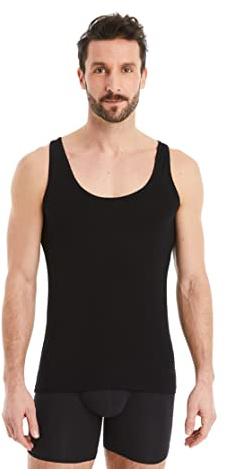 FINN Maglietta Intima Business Uomo Senza Maniche - Maglia Sottogiacca in Originale Tessuto Lenzing® Modal - La Canottiera Perfetta sotto Camicia e Abito Nero L