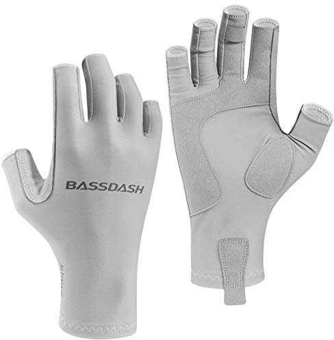 Bassdash ALTIMATE UPF 50+ Guantes de Pesca para Mujer protección Solar UV Guantes sin Dedos para Kayak Remo Senderismo Ciclismo conducción Entrenamiento de Tiro