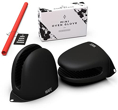 WAFE Mini Gants pour friteuse à air - 2 Gants en Silicone - Manique résistante à la Chaleur pour Cuisine, Barbecue et grillades - Taille Unique avec Protection pour Grille de Four