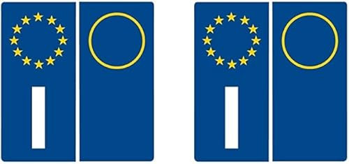 TLDSHOP® - KIT COMPLETO ADESIVI PER TARGA - Applicabile sulle targhe AUTO - per automobili - Dimensione 4,6x9,8cm - Quantità: (1 kit)