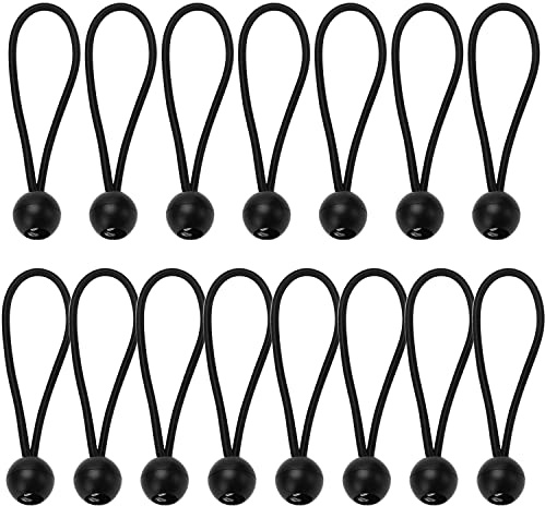 YIXISI 15 Pezzi Bungee Ball, Elastici Fissaggio, Elastici Sfera, Elastici con Sfera Supporto Elastico per Fissare Pannelli, Padiglioni, Cartelli, Elastici Universali, 15cm