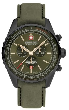 Swiss Military Hanowa SMWGC0000340 Afterburn Chrono Herrenuhr mit Echtlederarmband Saphirglas
