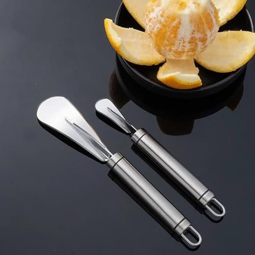 Stainless Steel Pomelo Opener | Grapefruitmesser Kitchen Gadgets | Edelstahl Orangenschäler mit langem Griff | Kreativer Zitrusschäler Küchenhelfer für Zitrusfrüchte, Zitrone oder Orange (1/2 Stück)