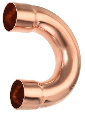 YOKIVE 1 Pcs U Shape Copper Fitting, Plumbing 180 Degree Elbow Copper Tube Pipe Fitting Welding Joint Connector, Great for HVAC, Air Conditioner (7/8 ID)