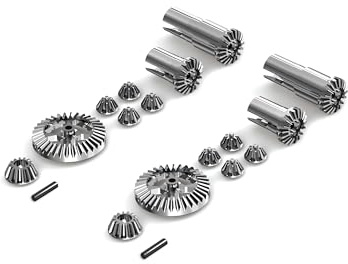 Womaqu 1:18 Scala RC Auto Aggiornamento Accessori Metallo Anteriore Posteriore Dif Completa (2 pz), Aggiornamento Ricambi RC Differenziali Veicolo per 18323 18303
