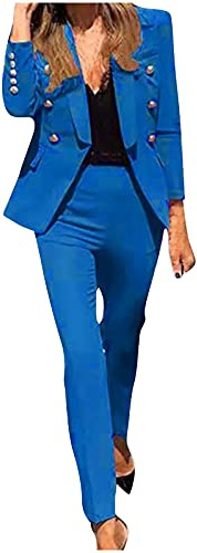 2025 Tailleur Femme pour Mariage Ensemble de Vêtements 2 Pièces Elegant Couleur Unie Slim Fit Tailleurs-Pantalons Femmes Ceremonie Blazer Veste Formel Bureau Travail Pantalon Ensemble Costumes