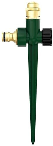 LATERN Métal Arroseur de Jardin, 360 Degrés Robuste Arroseur à Impact Grande Surface Pulvérisateur D'irrigation Automatique avec Piquet Métallique pour Pelouse Jardin Arrosage Plantes Fleurs Légumes