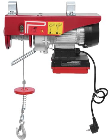 Cabrestante eléctrico con mando a distancia, 125 kg hasta 250 kg, altura de elevación de 12 m, polipasto eléctrico, elevador, 550 W, 220 V, 10 m/min