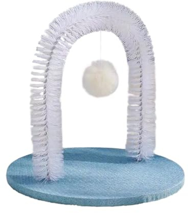 Toelettatore per Gatti, Toelettatura Gatti con Massaggiatore Viso e Graffiatoio, Piastra Graffiante con Base Ruvidante per Testa e Salotto Domestico