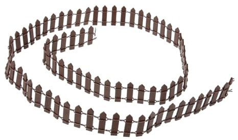 VICASKY Petite Clôture en Bois 1 m pour Plantes Succulentes Jardin Décoration Mini Bordure 3 Cm De Hauteur Teinte Café Accessoire Stable Et Décoratif