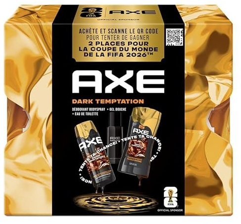Axe Coffret Homme - Dark Temptation - 1x Déodorant 200ml & 1x Eau de Toilette 100ml & 1x Gel Douche 250ml