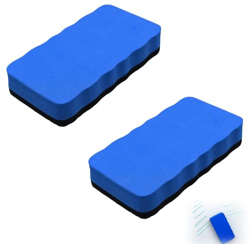 2 Stück Whiteboard Schwamm, Whiteboard Radierer Magnetischer Schwamm für Whiteboards Radierschwammfür Whiteboards Klassenzimmer Tafeln und Glas, 10.5 * 5.5cm (Blau)