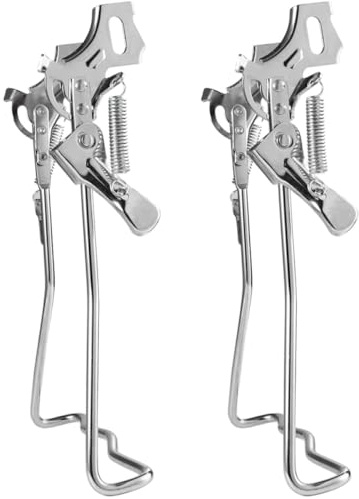 Ipetboom Soportes Metálicos para Bicicleta de Montaña de 20 Pulgadas Pata de Cabra Trasera Doble Resistente al Desgaste Soporte Profesional de Repuesto para Aparcamiento Seguro 2 Piezas