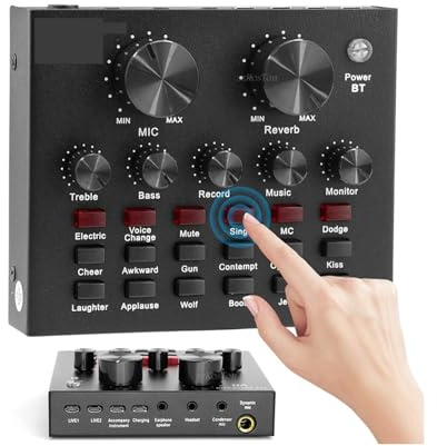 Ljudmixer, DJ Studio Interface Mixerkonsol Inspelning Hörlurar Mikrofon Förstärkare Ljudmixer 48V Phantom Power för studiokaraoke
