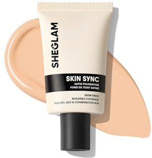 SHEGLAM Skin Sync Satin Foundation langanhaltend leichte Textur-Fair