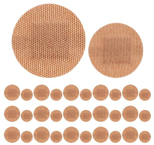 LIGHTAOTAO 100pcs Round Fabric Bandages for Finger Joints, Breathable Adhesive Plasters, Elastic Dressings, Large Size (22mm 38mm), Travel First Aid Skin Protection
