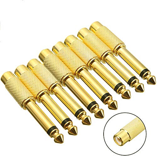 Greluma 8 Stk 6,35 mm (1/4 Zoll) Stecker auf RCA Cinch-Buchse Audioadapter