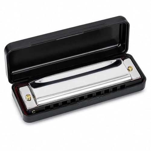 Albert Austin Harmonica Stainless Steel Adults Kids Harmonica for Beginners Students Professionals 10 Holes C Tuned Mouth Organ Musical Instrument for Folk Music Lovers Holiday Parties Birthdays
