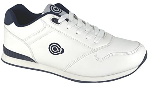 Dek Mens Anchor Trainer Style Lace Up Lawn Bowling Shoes White/Navy (Small Fit Order 1 Size Up) 10 UK