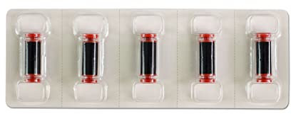 Farbrollen für Contact Premium Preisauszeichner | 5 Stück im Streifen | für alle Einzeiler und Zweizeiler bis Etikettengröße 26x16 | HUTNER